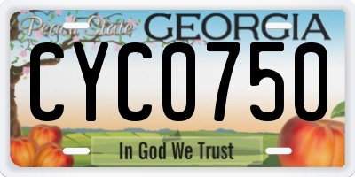 GA license plate CYC0750