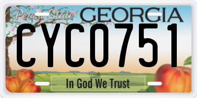 GA license plate CYC0751
