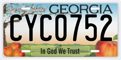 GA license plate CYC0752