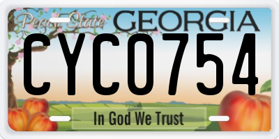 GA license plate CYC0754