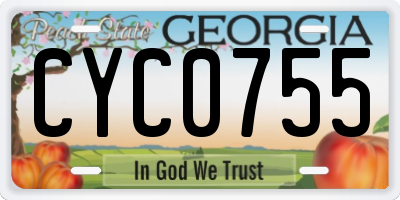 GA license plate CYC0755