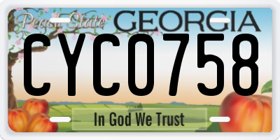 GA license plate CYC0758
