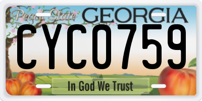 GA license plate CYC0759