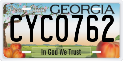 GA license plate CYC0762
