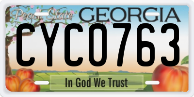 GA license plate CYC0763