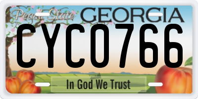 GA license plate CYC0766