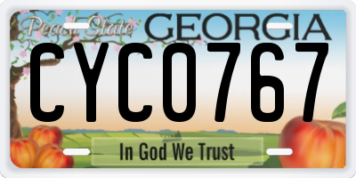 GA license plate CYC0767