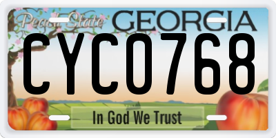 GA license plate CYC0768