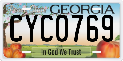 GA license plate CYC0769