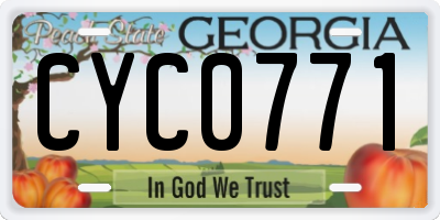 GA license plate CYC0771