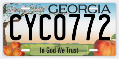 GA license plate CYC0772