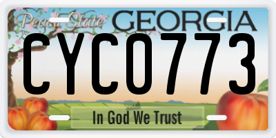 GA license plate CYC0773
