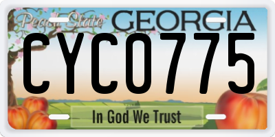 GA license plate CYC0775