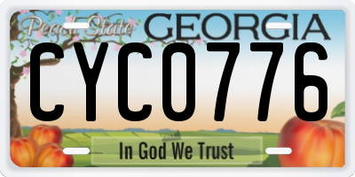 GA license plate CYC0776