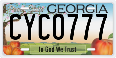 GA license plate CYC0777