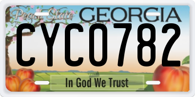 GA license plate CYC0782