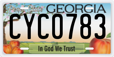 GA license plate CYC0783