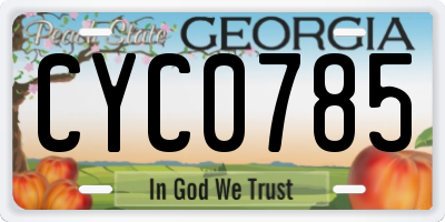 GA license plate CYC0785