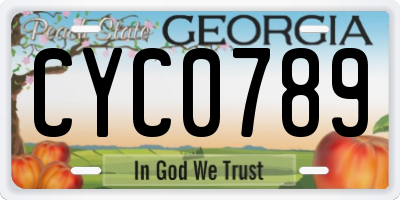 GA license plate CYC0789