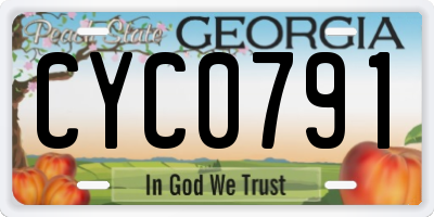 GA license plate CYC0791