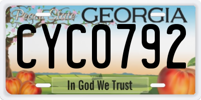 GA license plate CYC0792