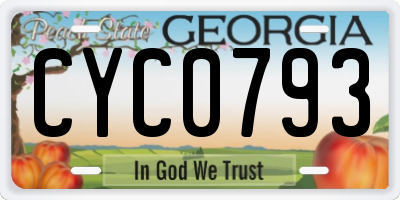 GA license plate CYC0793
