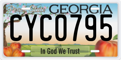 GA license plate CYC0795