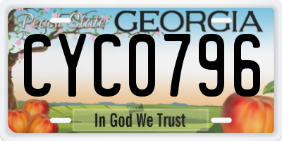 GA license plate CYC0796