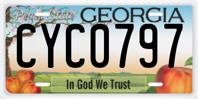 GA license plate CYC0797