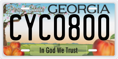 GA license plate CYC0800