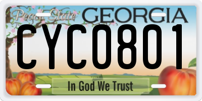 GA license plate CYC0801