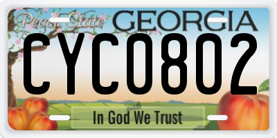 GA license plate CYC0802