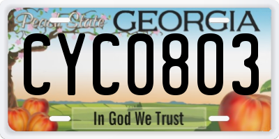 GA license plate CYC0803