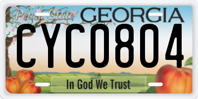 GA license plate CYC0804