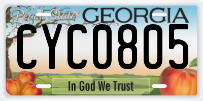 GA license plate CYC0805