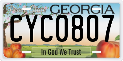 GA license plate CYC0807