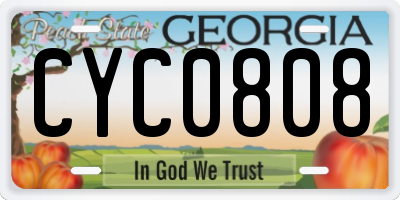 GA license plate CYC0808