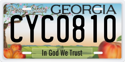 GA license plate CYC0810