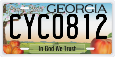 GA license plate CYC0812