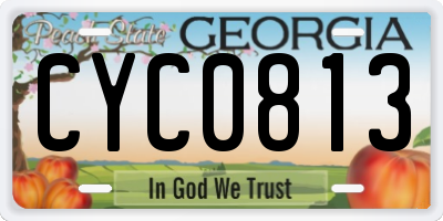 GA license plate CYC0813