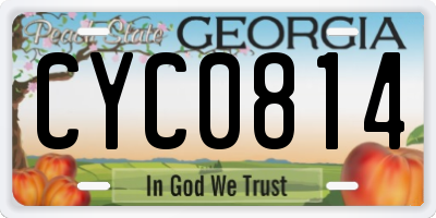 GA license plate CYC0814