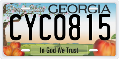 GA license plate CYC0815