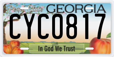 GA license plate CYC0817