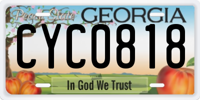GA license plate CYC0818