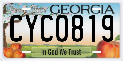 GA license plate CYC0819
