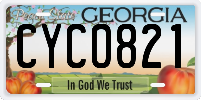 GA license plate CYC0821