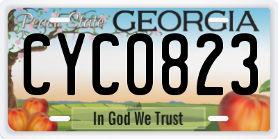 GA license plate CYC0823