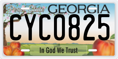 GA license plate CYC0825