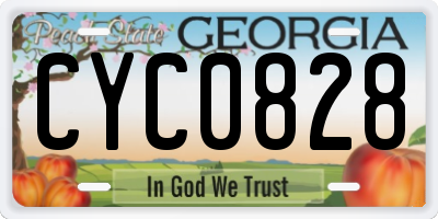 GA license plate CYC0828