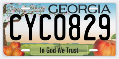 GA license plate CYC0829